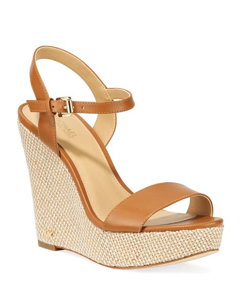 michael kors jill leather wedge